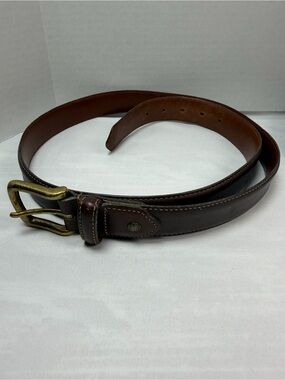 Vintage Coach Mahogany 5916 Brown Cowhide Brass Belt Men's 42